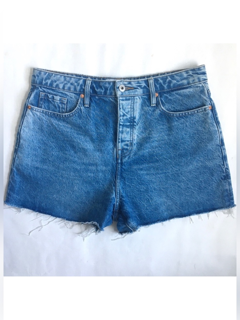 OUTLAND DENIM Annie High Rise Relaxed Former Blue Denim Jean Short Size 31